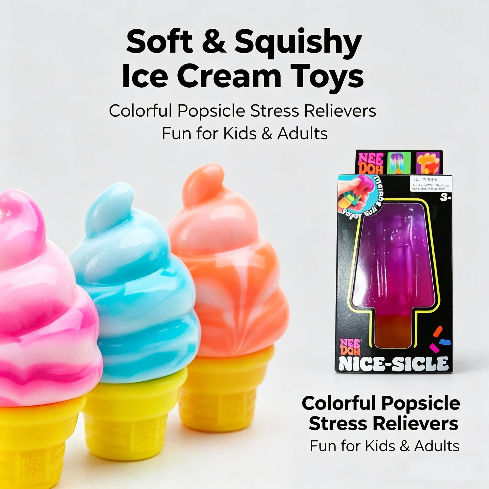 Blind Box Fuzz Ball Ice Cream Steamed Bun Series Toy, Simulated Food Fidget Toy, Cute Squeeze Foot Toy Antistress Stress-Relief view 4