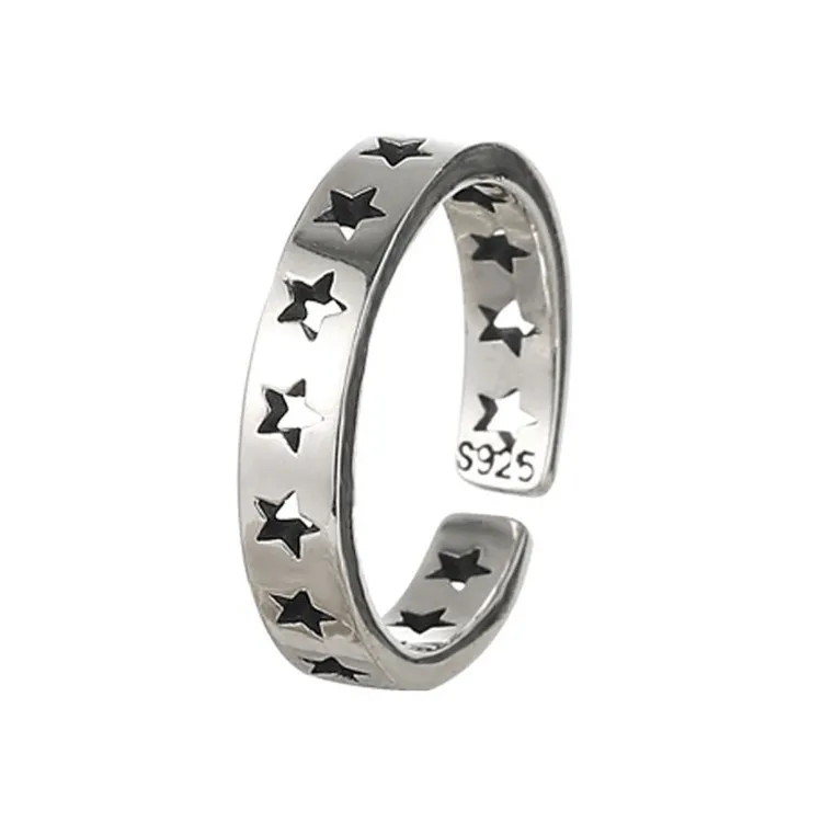 Women's 925 Sterling Silver Star Wedding Ring