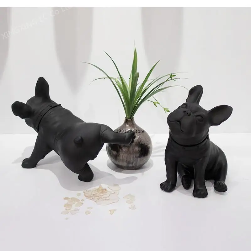 PVC French Bulldog Decoration Accessories Nordic Simulation Dog Model Statue Modern Art Crafts Birthday Gift