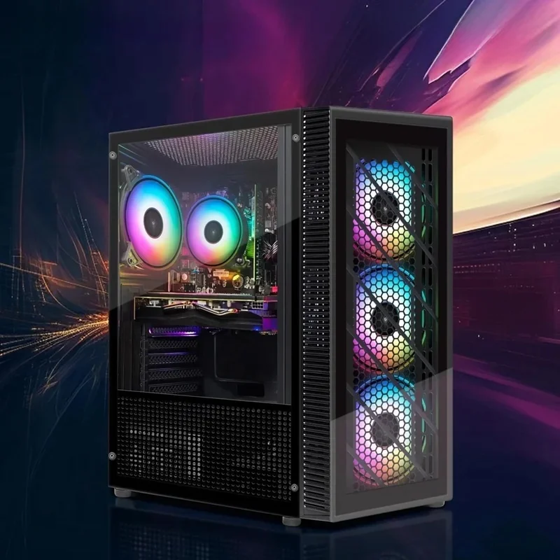 PC desktop da gioco, Radeon RX 580 8G GDDR5, decima generazione G5905 3,5G, 16G RAM, SSD 512G, WiFi, BT 5.0, ventola RGB x 4, tappetino per mouse RGB