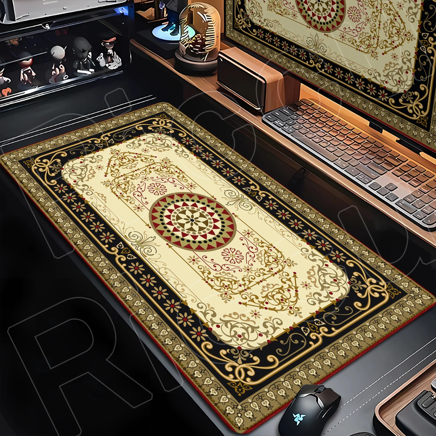 Computer Mousepad Persian Carpet Style Mouse Pad Large Rubber Antislip Durable HD Print Gaming Mouse Mats Suture Edges Table Pad