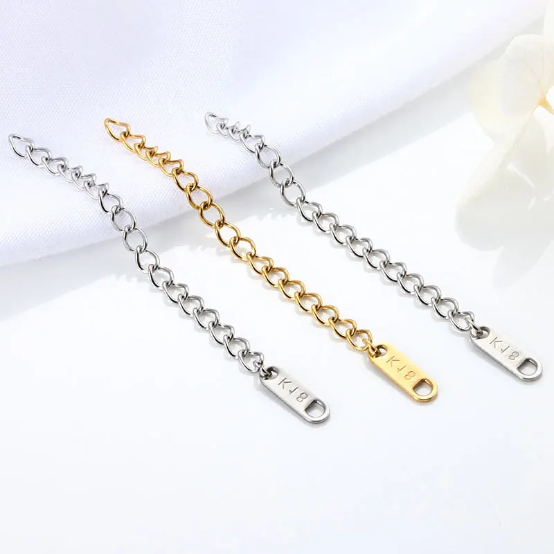 

High Quality Gold Plated Stainless Steel Extension Chain with Small Charms for DIY Women Men Bracelet Necklace