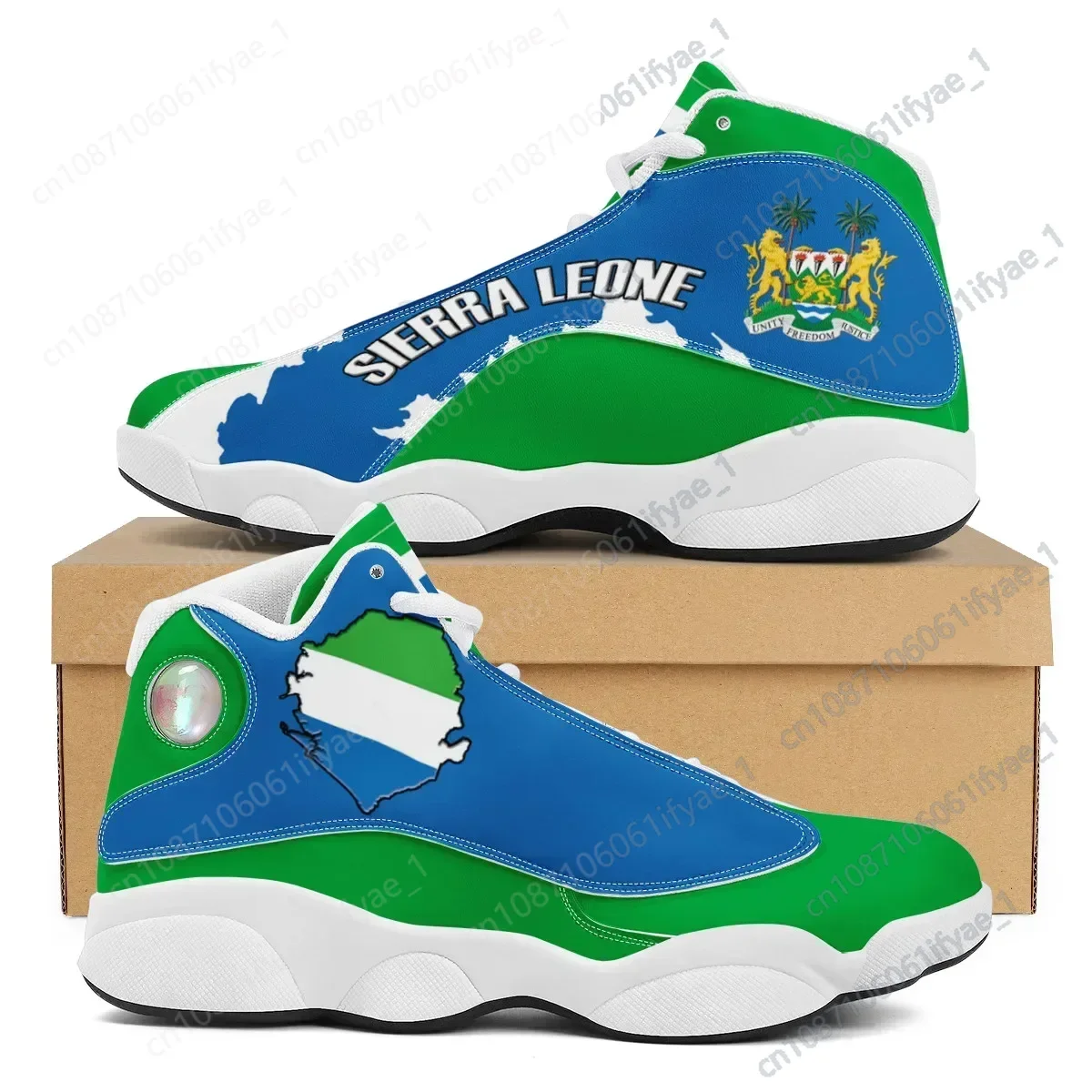 

New Sierra Leone Flag Pattern Teens Sneakers Trendy Cozy Soft Basketball Shoes Outdoor Men Non-slip Durable Running Tennis Shoes