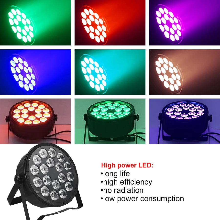 18x12w RGBW 4in1 Led Flat Par Light DMX Stage Lights Professional Bar Wedding DJ Party