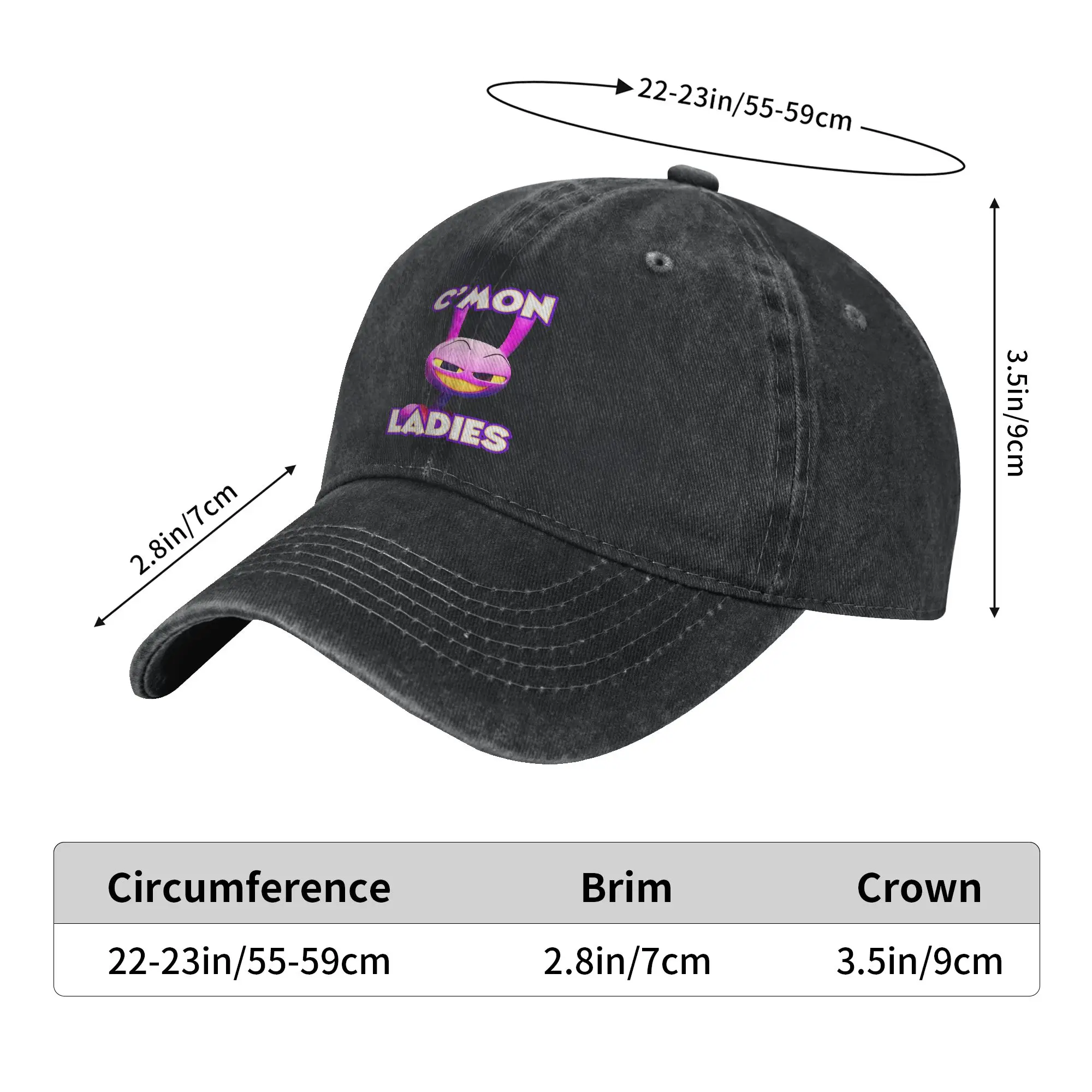 Washed Baseball Cap Amazing Circus Jax TADC Rabbit Summer Hip Hop Hats For Men Adult  Design Print Outdoor Sports Sun Caps