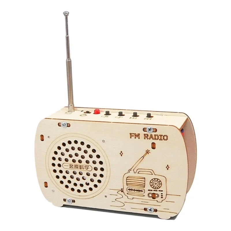 Creative Wooden Radio Building Kits STEM Educational Learning Toy For Children