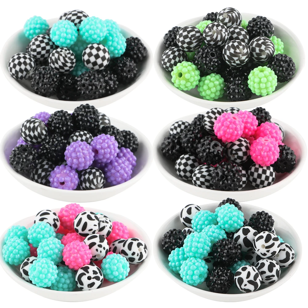 

Kovict 15 шт./компл. полимерный шарик Bayberry, акриловые бусины с принтом, силиконовые бусины, модные наборы для изготовления ювелирных изделий, аксессуары для браслета «сделай сам»