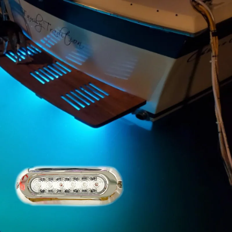 316 Stainless Steel Waterproof IP68 12V Underwater Boat Transom Light