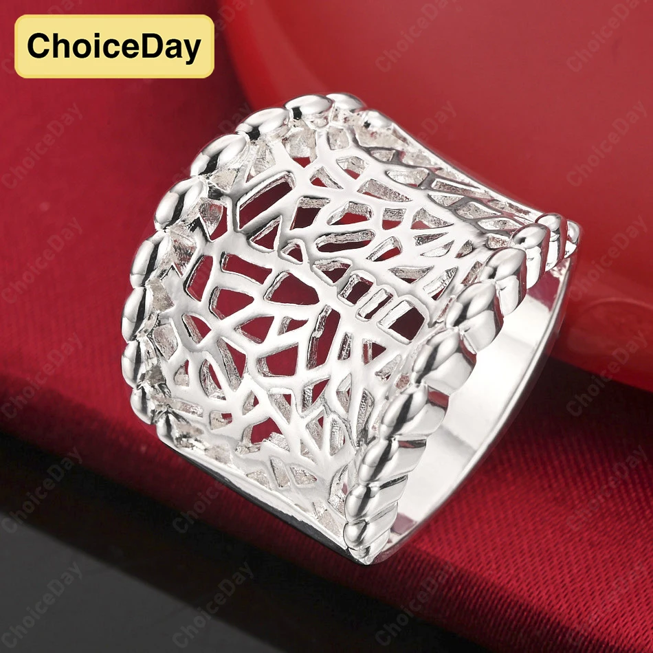 

ChoiceDay 925 Sterling Silver 7-10 Inch Hollow Ring Women Gift Wedding Jewelry Engagement Accessories