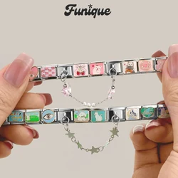 2pcs Fashion Charm Moon Sun Butterfly Flowers Italian Charm Links Fit 9mm Bracelet Stainless Steel DIY Jewelry Making Wholesale