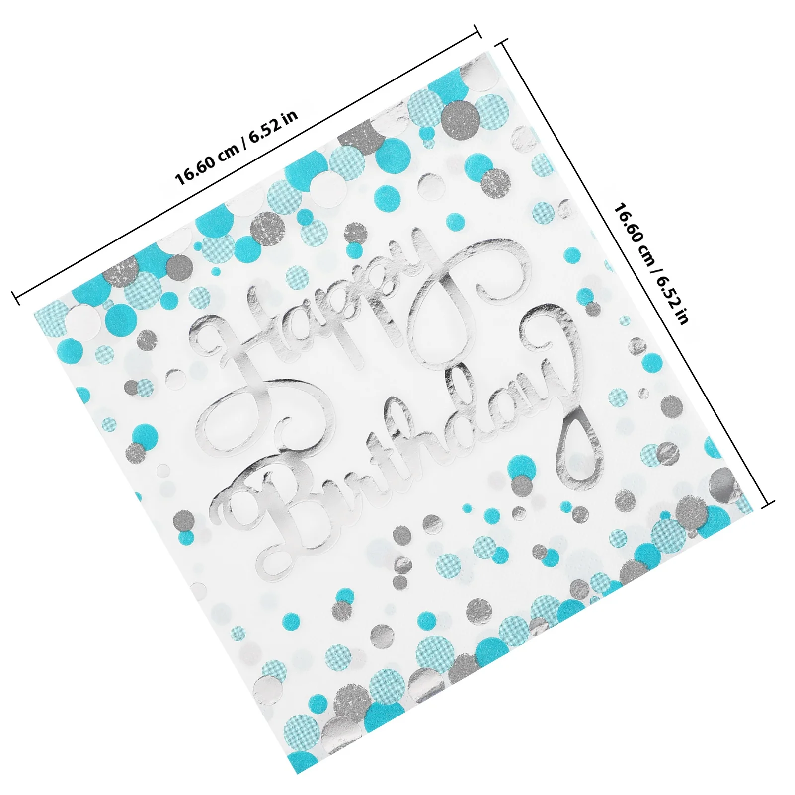 Servilletas plateadas con puntos azules, suministros para fiesta de cumpleaños, servilletas desechables de mesa para bebidas y cócteles, 40 Uds.