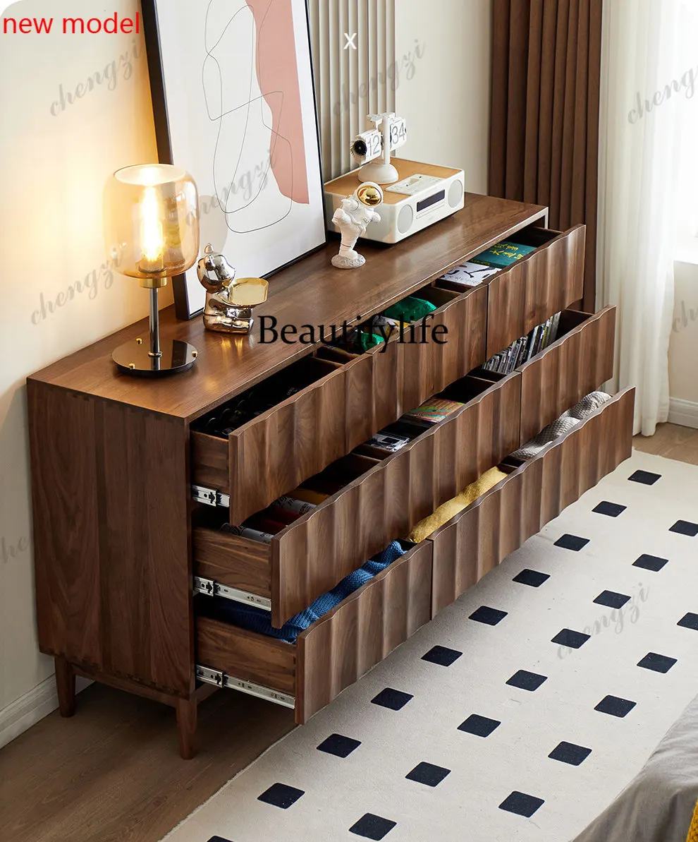 DD182Bedroom solid wood chest, living room against the wall storage, storage, nine buckets, chest of drawers