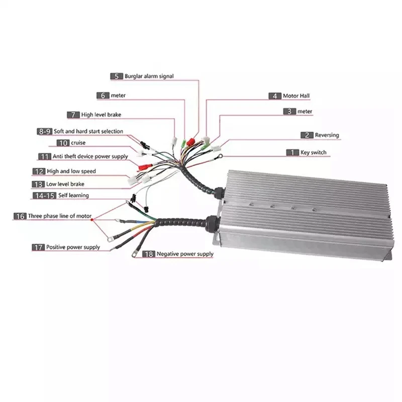 Controlador de Motor inteligente sin escobillas para coche eléctrico, batería de 48V-72V, 5000W, para triciclo