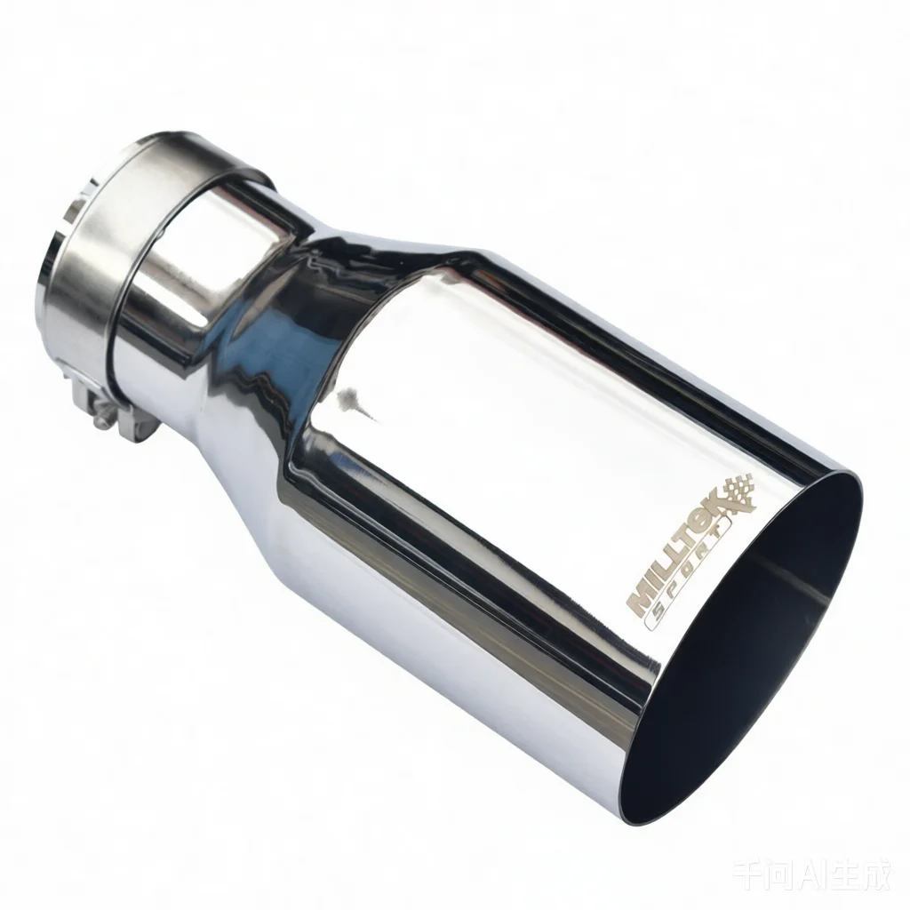 MILLTEK SPORT Silenciador de Escape Universal para Automóvil, Acero Inoxidable 304, Entrada de 2.5' y Salida de 4', Sistema de Escape para Vehículos