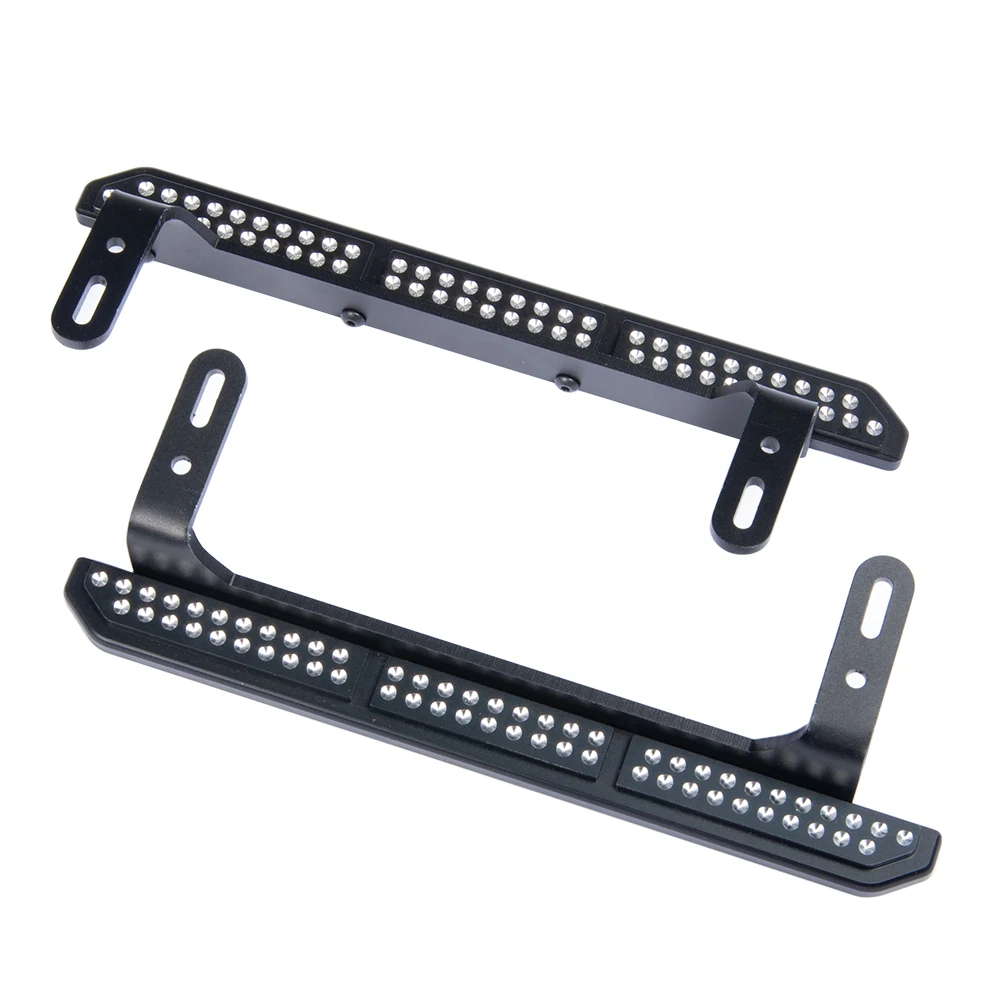 YEAHRUN Pedale laterale nero Pedale con tacchetta in metallo per Trx-4 Bronco 1/10 Rc Crawler Car Parti aggiornate