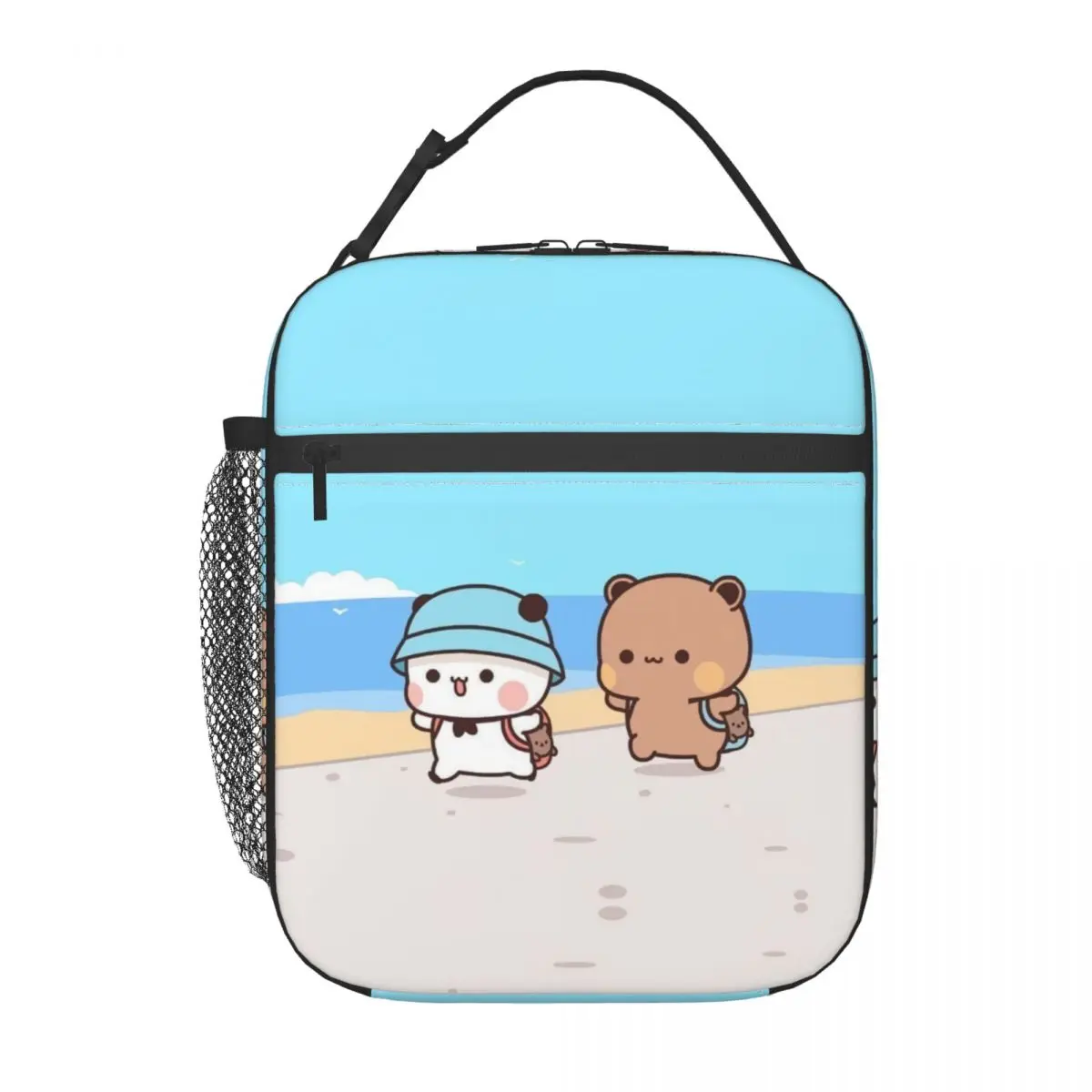 Custom Cartoon Peach And Goma Mochi Cat Lunch Bag Men Women Cooler Warm Insulated Lunch Box for Kids School Children