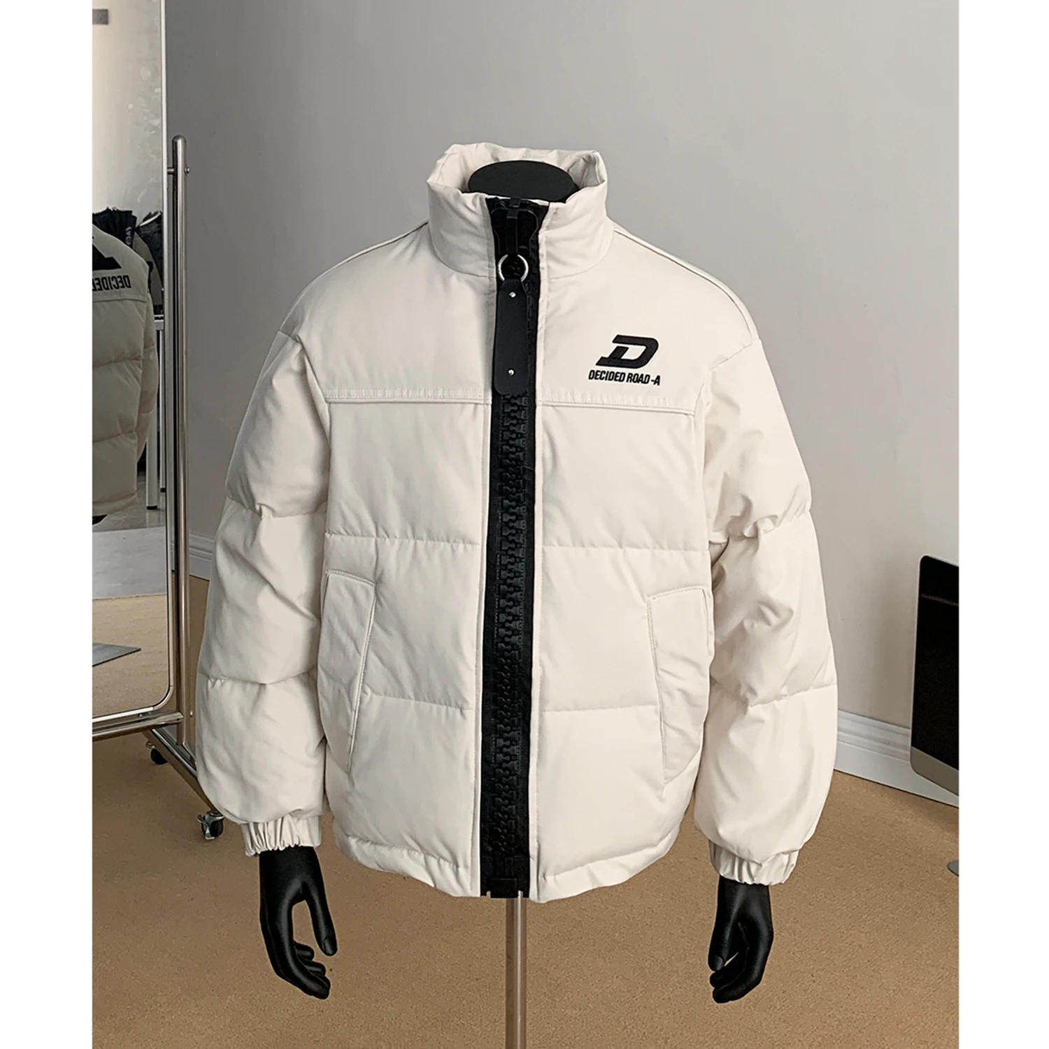 

Winter jacket, men's American bomber jacket, cotton jacket, large zipper couple cotton jacket, stand-up collar top