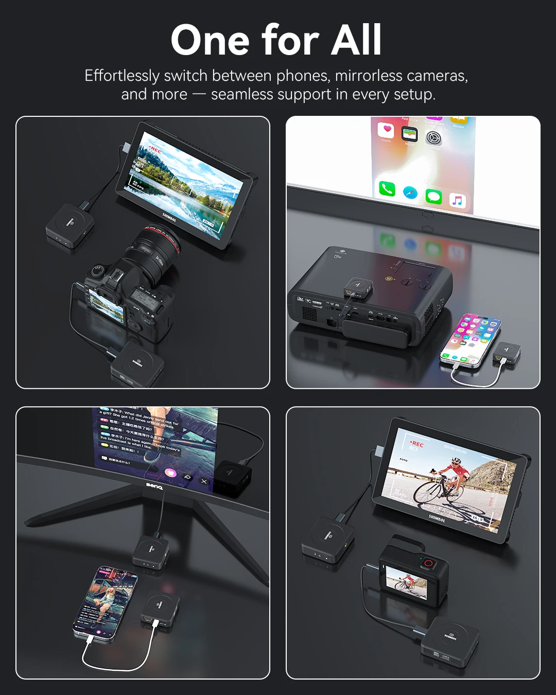 Shimbol TP NANO المهنية نظام نقل الفيديو اللاسلكي جهاز ريسيفر استقبال وإرسال المدمج في بطارية لصانع أفلام الفيديو