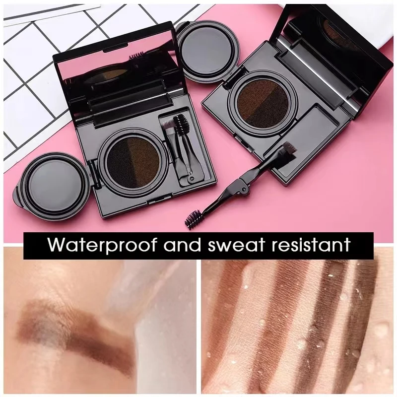 

GECOMO Dual color air cushion dye eyebrow cream and powder,waterproof,anti sweat,and easy to apply makeup