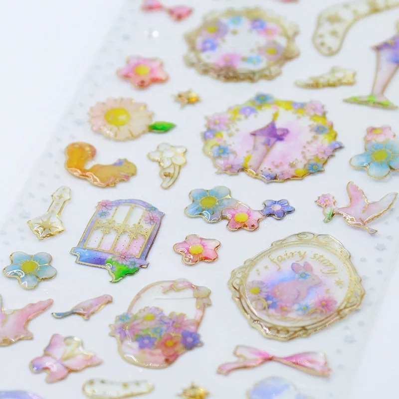 Fantasie wasser drop aufkleber bronzing 3D umweltschutz handy tagebuch handbuch aufkleber material kinder geschenke