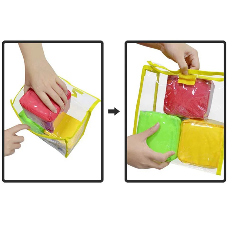 نرد لعب تعليمي جديد يمكنك صنعه بنفسك، مربعات الجيب، كتل تكديس إسفنجية لجيب الصور، مكعبات جيب للتدريس - مجموعة من 20 قطعة