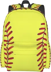Softball Pattern Backpack Casual Daypacks, College Bag Laptop Backpacks, Backpacks for Boys Girls Children and Adult