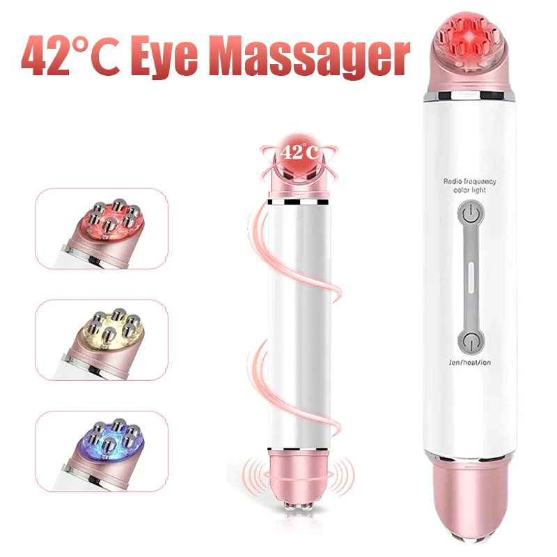 Eye Care Massager Red Blue Yellow Light Facial Wand Neck Face Lifting DeviceSkin Tightening Anti Wrinkle Warm Skin Care Beauty