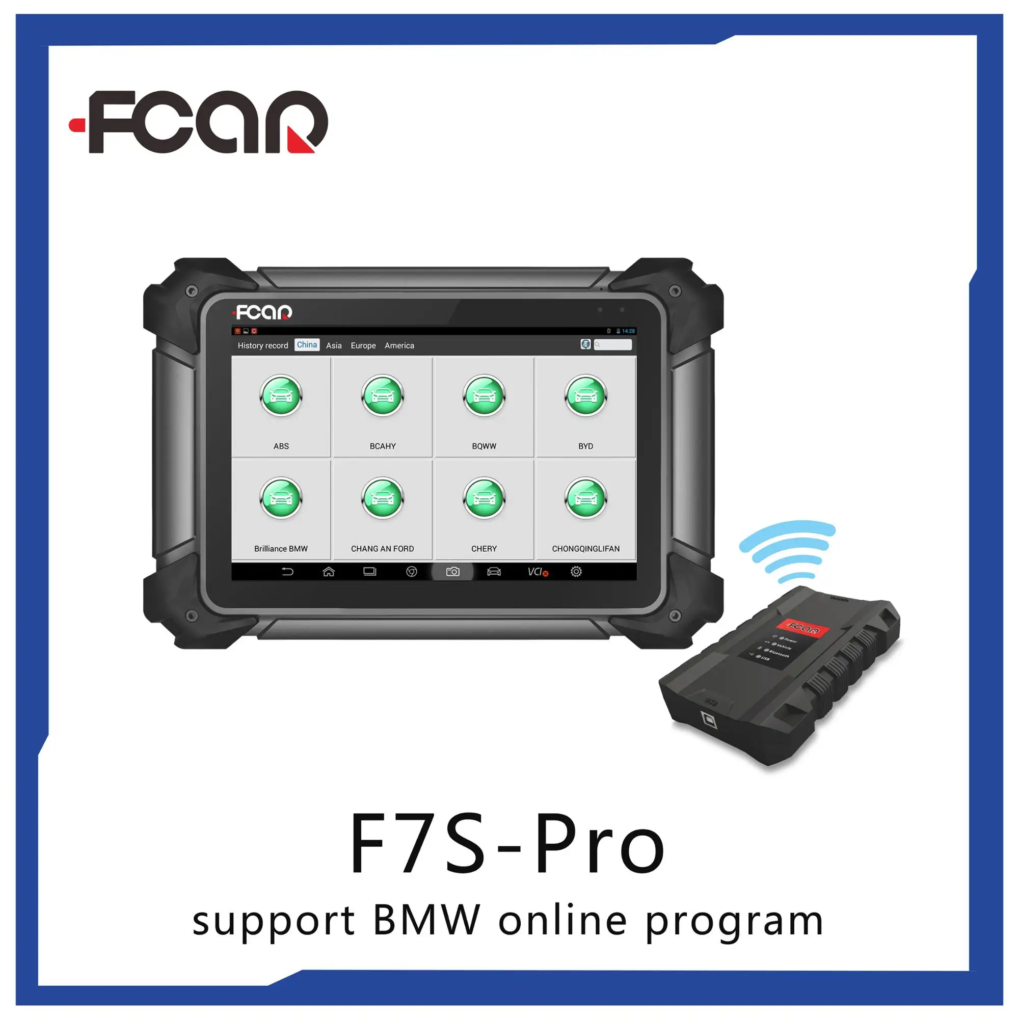 FCAR F7S Pro ماسح ضوئي تشخيصي للسيارات 12 فولت والمركبات التجارية الخفيفة BMW ECU برمجة أداة مسح ضوئي تشخيصي