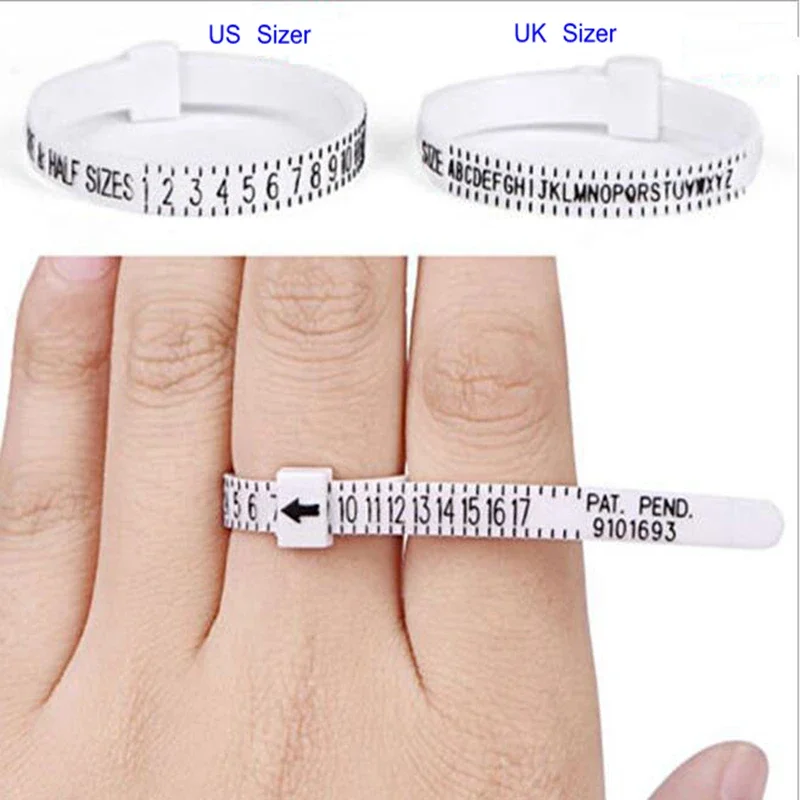 Niupika Ring Sizer Meetinstrument Vinger Sizer Us Uk Eu Plastic Riem 1 ~ 13 Az 41 ~ 76 Sieraden Meting