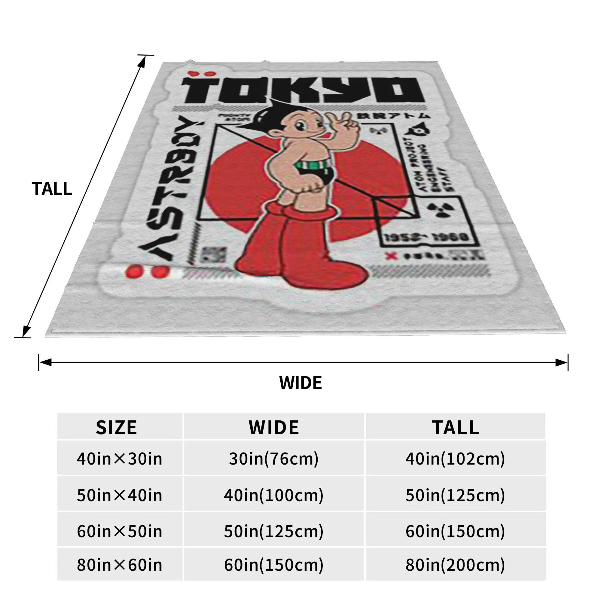 Flannel Throw Blanket Astroboy Astro Boy Atom Cartoon Anime Warm Plush Blankets Soft Bedding for Living room Home Travel Couch
