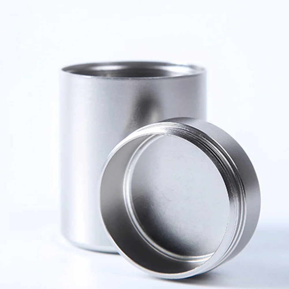 

Easy Carry Travel Tea Storage Can Silver Moisture Proof Container Tools Accessories Storage Can Outdoor Tools