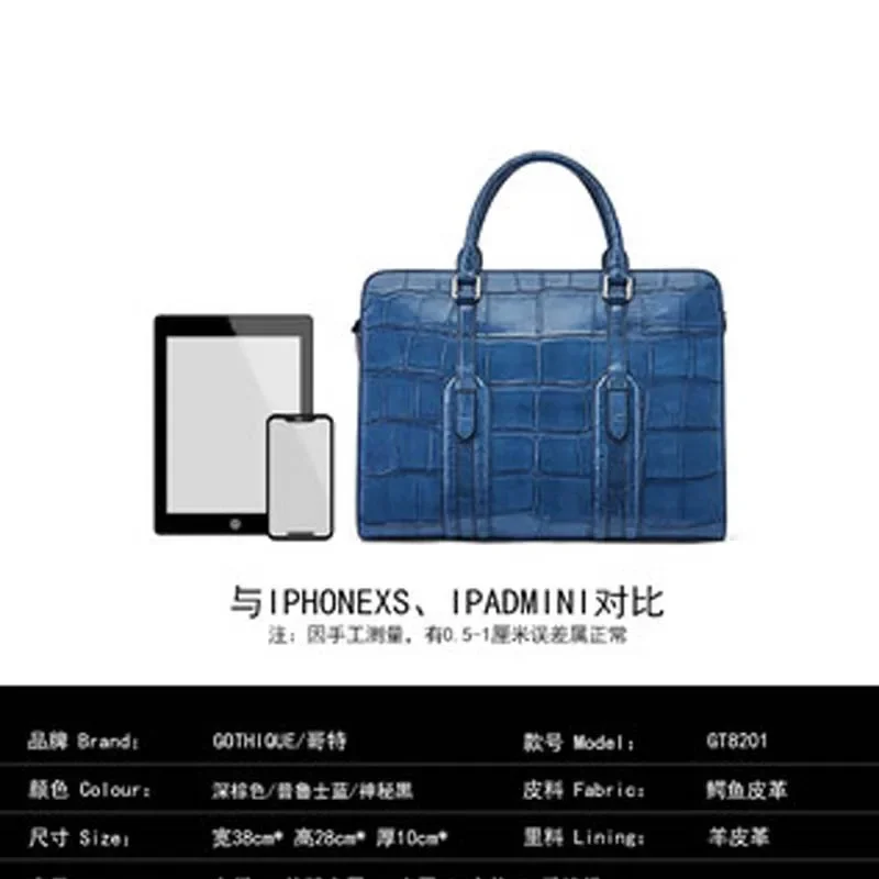 gete crocodile leather  business  capacity  multi-function male briefcase  fashion  contracted  Combination lock men bag