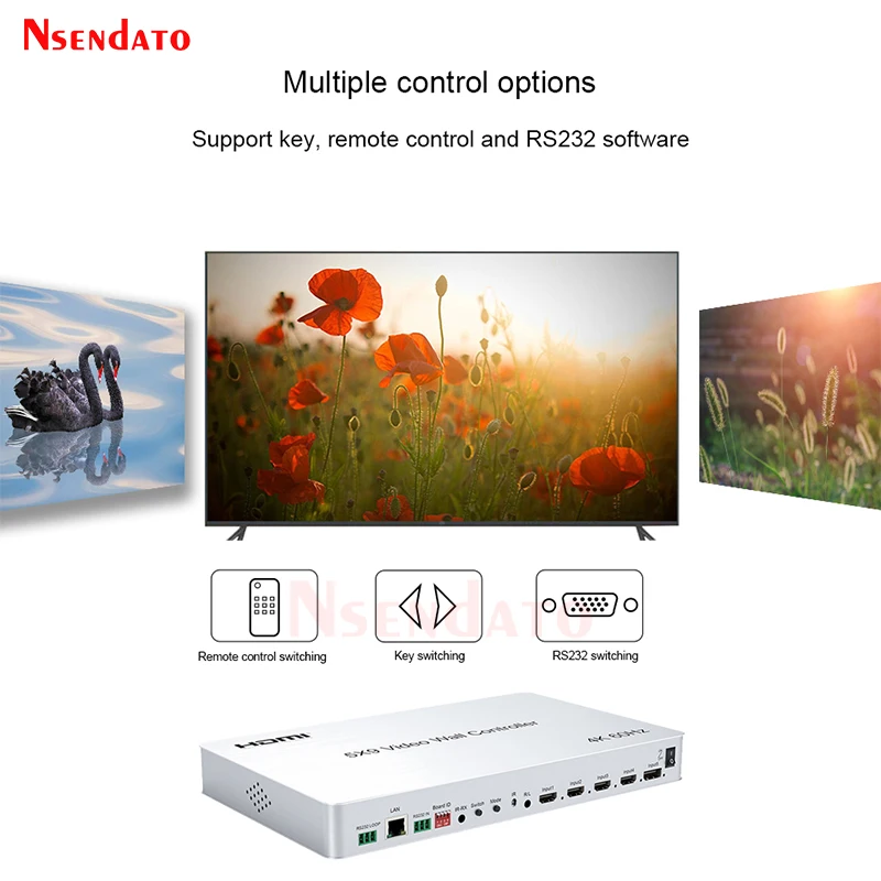 4K 60H 5X9 HDMI Video Wall Controller Prozessor Splicer 2x2 3x3 1x5 1x6 1x7 1x8 1x9 HDMI TV Video Splicer Splitter Schalter RS232