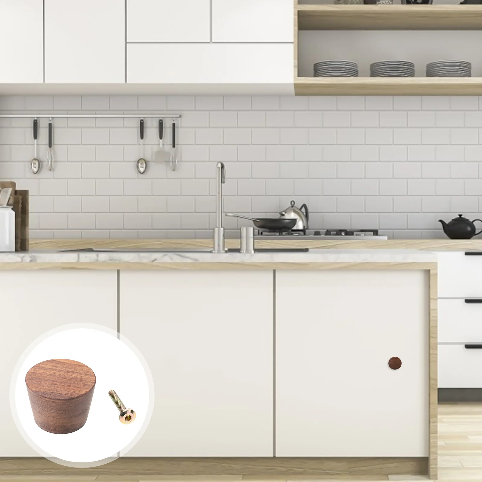 

1Pcs Walnut Cone Shape Cabinet Handle Modern Wood Pulls for Drawer Cupboard Furniture Knobs Cupboard Cone Shape Handles