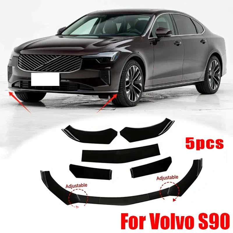 

5Pcs ABS Material Universal Car Front Bumper Separator Bumper Lip Body Kit Duck Lip Separator For Volvo S90 Car Accessories