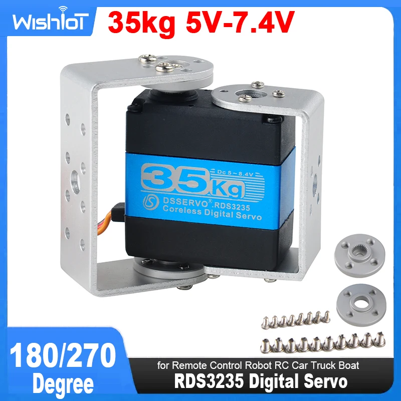 Servo Digital RDS3235, 35kg, 180/270 grados, engranaje de Metal, Motor Sin Núcleo para Control remoto, Robot RC, coche, camión, barco, juguetes de alto Torque