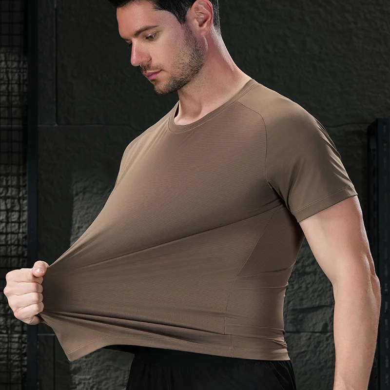 

Men Compression Running T Shirt Fitness Tight Short Sleeve Tshirt Training Jogging Shirts Gym Sportswear Quick Dry Wicking
