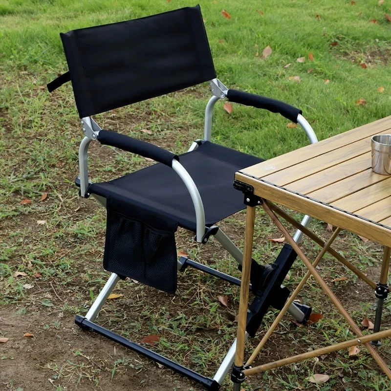 Outdoor camping folding chair Aluminum alloy back   Leisure chair Self-driving tour director