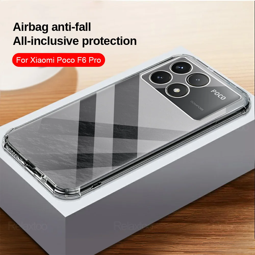 Little F6Pro Case Clear Airbags Silicone Slim Bumper For Xiaomi Poco F6 Pro X6 X6Pro PocoF6 PocoX6 PocoF6Pro PocoX6Pro 5G Cover