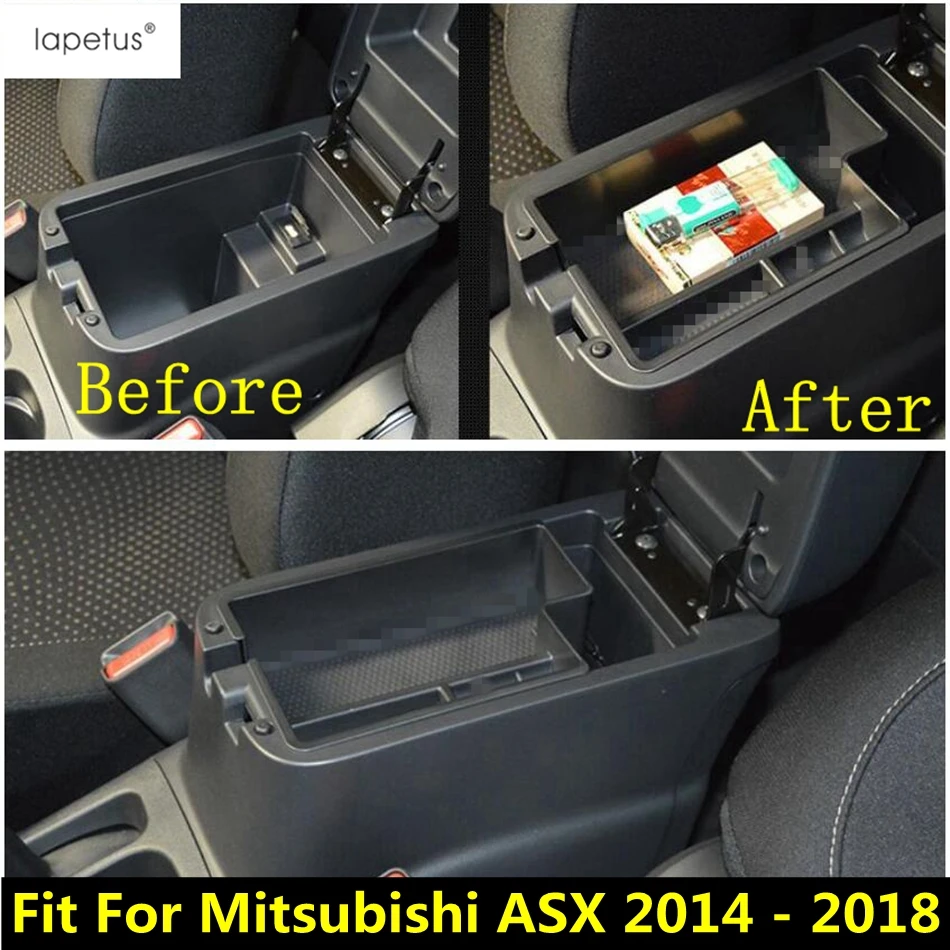 

Armrest Central Control Storage Box Phone Holder Container Tray Cover Trim For Mitsubishi ASX 2014 - 2018 Accessories Interior