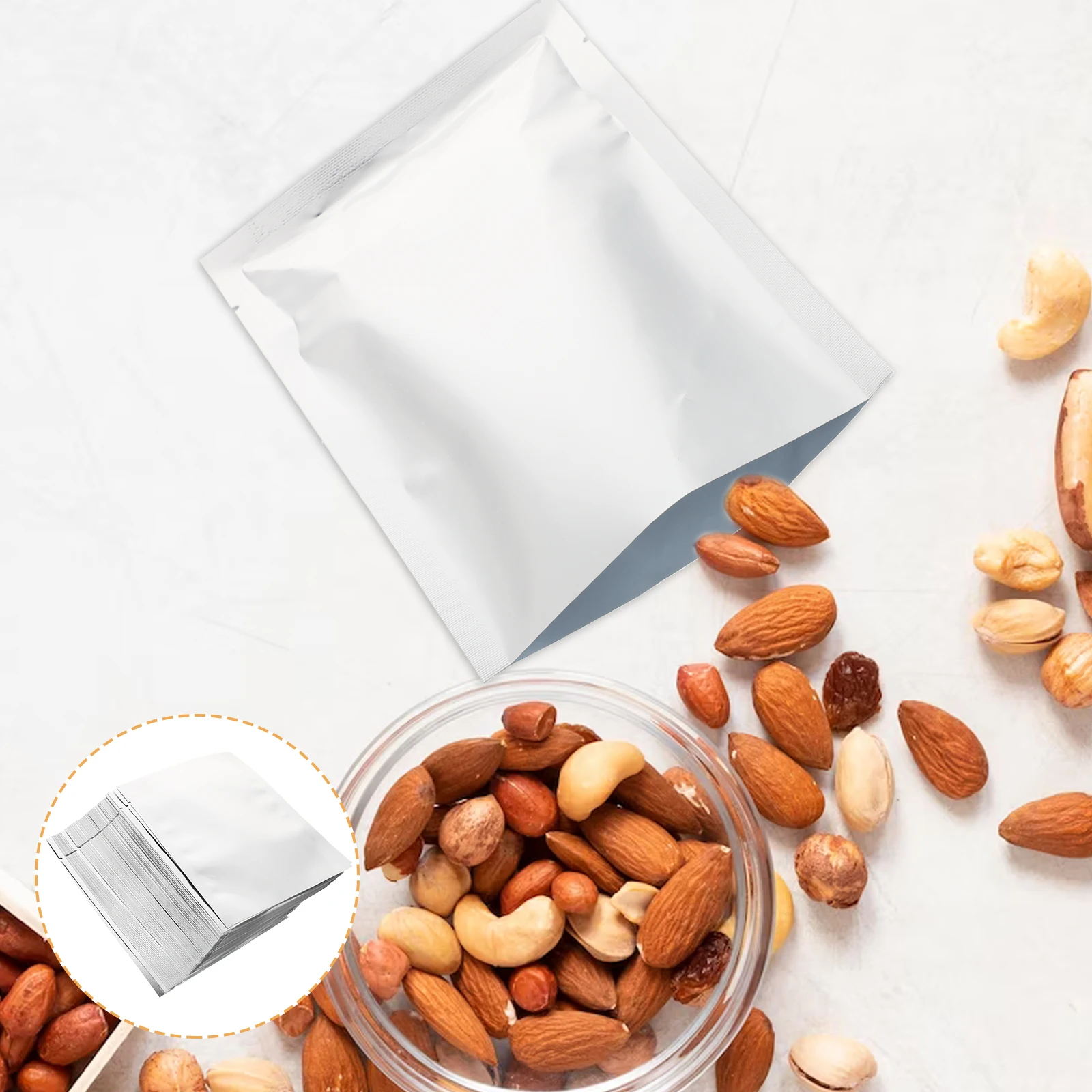 

100 Pcs Storage Food Vacuum Bag Bags for Sealed Silver Aluminum Foil Small Business Packaging Supplies Package