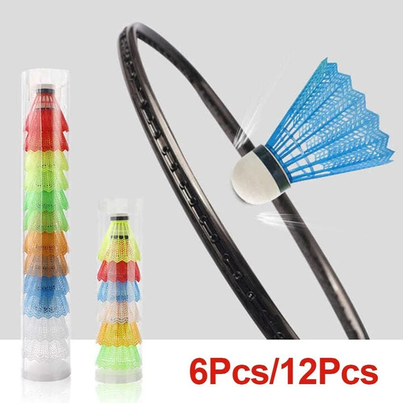 6/12 unids/set volantes coloridos pelotas de espuma para bádminton juegos deportivos bolas de plástico de colores pelota de bádminton de plástico de colores