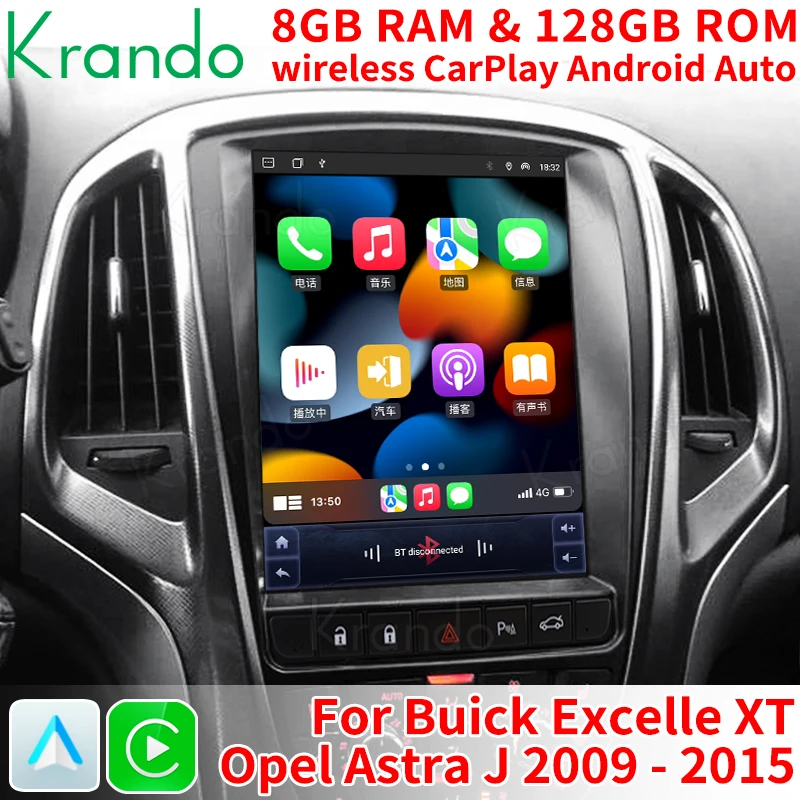 Krando 9.7 ''Telsa شاشة راديو السيارة DVD لأوبل أسترا J 2009-2015 بويك اكسل GT XT 2009-2015 واي فاي الملاحة نظام تحديد المواقع ستيريو