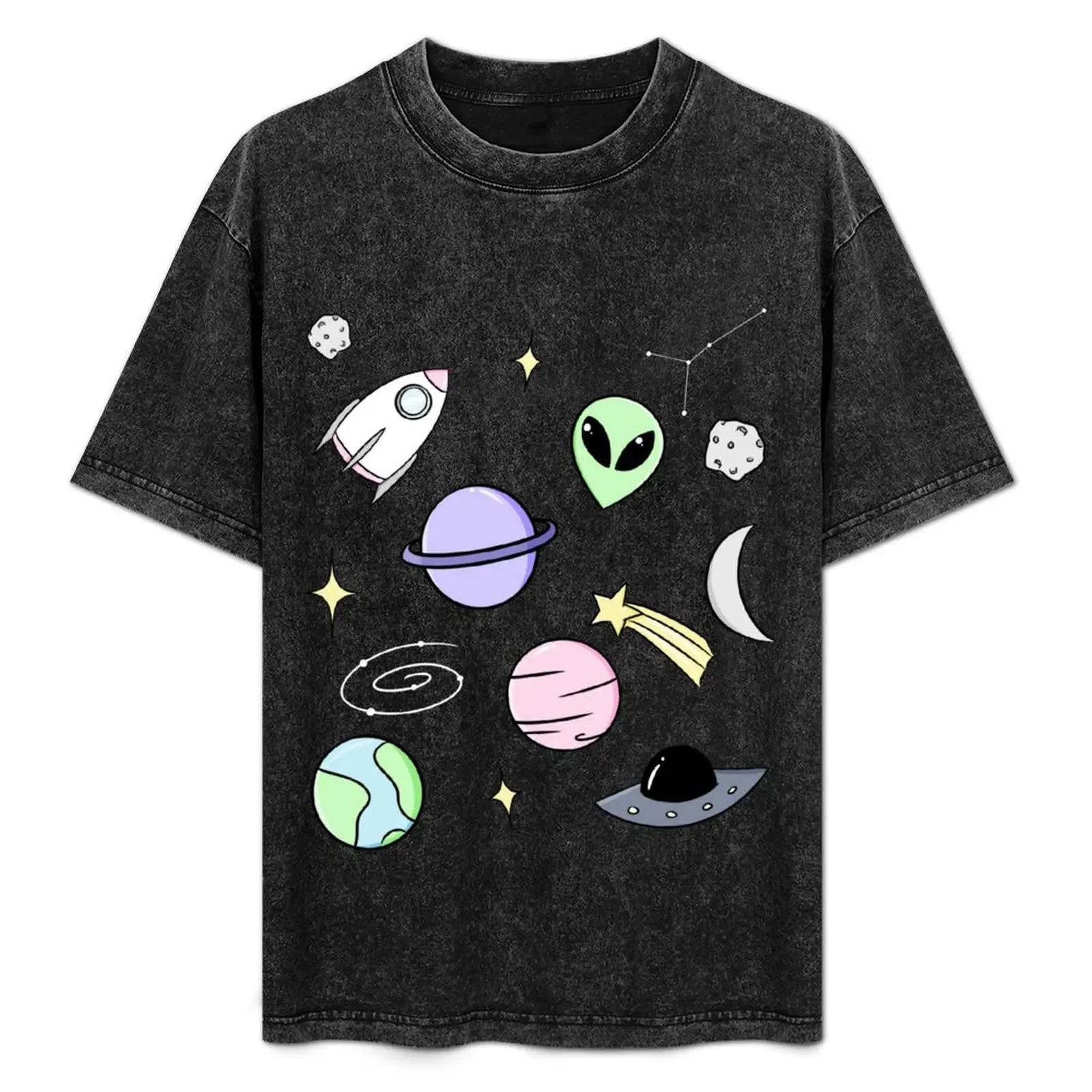 Space Aesthetic (Black) T-Shirt luxury designer custom t shirt Blouse mens t shirt