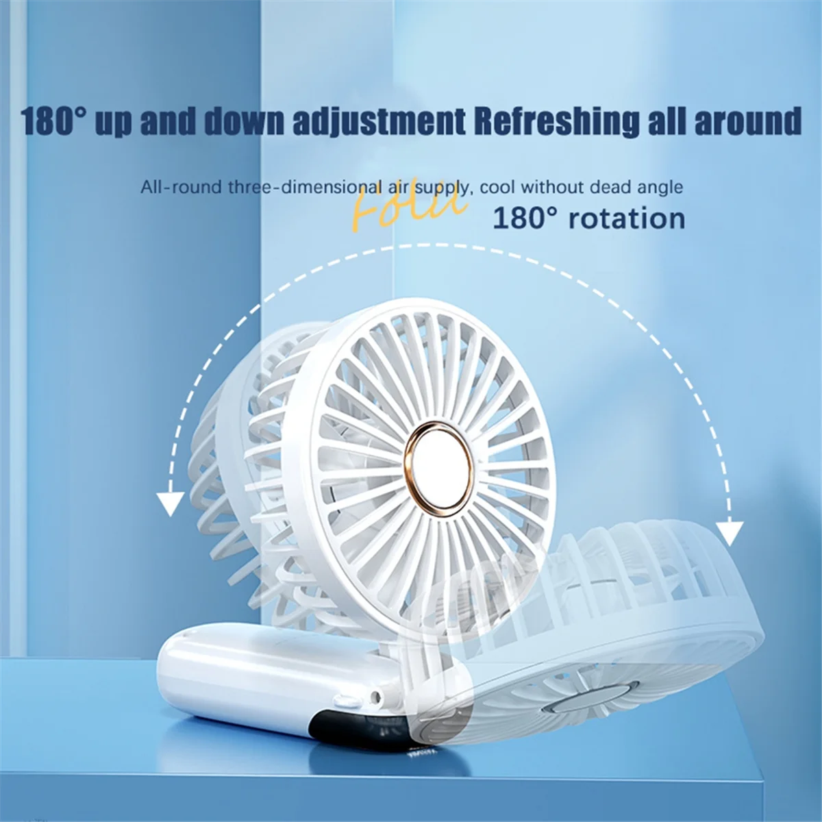 Handheld Mini Fans, Foldable Portable Fans, USB Rechargeable Fans are A Must-Have for Summer,White image 3