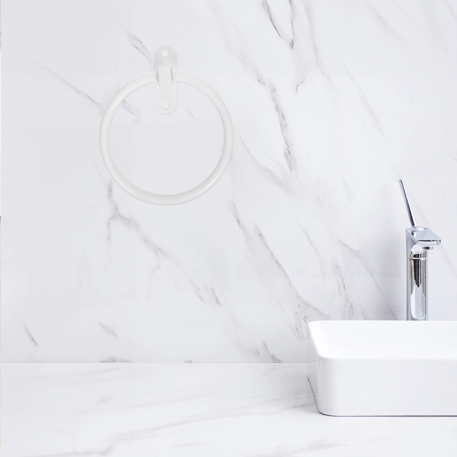 

Bathroom Towel Ring Supplies No Punching Accessories Aluminum Adhesive Holder