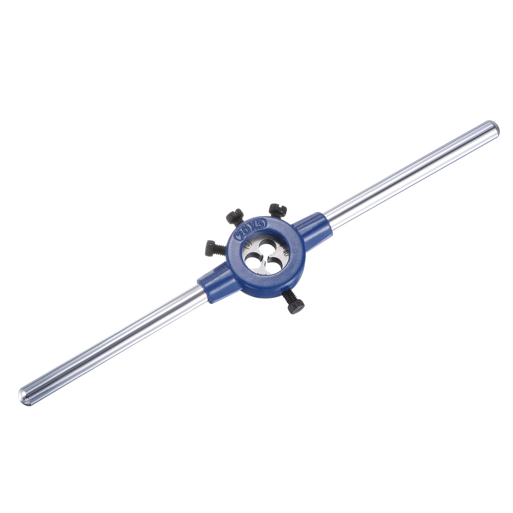 Uxcell Round Die Stock Handle Wrench Set 4-40 UNC Threading Die and 20mm Die Holder with 4 Adjustable Screws