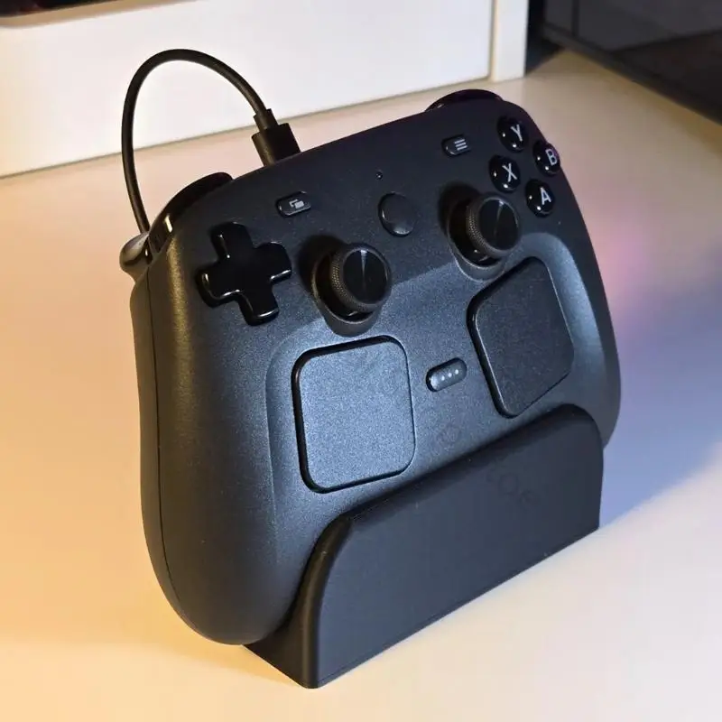 96BA Controller-Halterung für Steam Controller 2 mit Frontlippe und Kabelöffnung, PLA+ 3D-gedruckter Game-Controller-Ständer für – Detail 7
