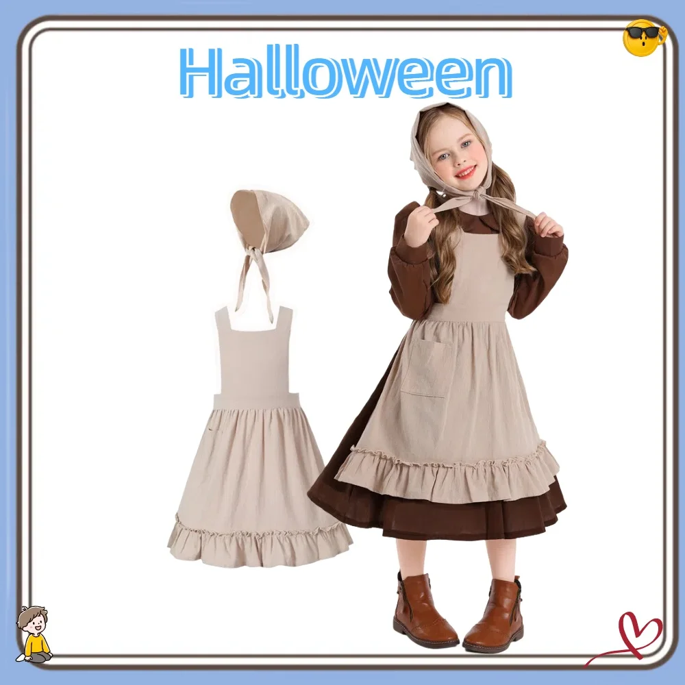 2025 زي خادمة المزرعة الريفية للهالوين كومونر فقير زي خادمة للعب المسرح