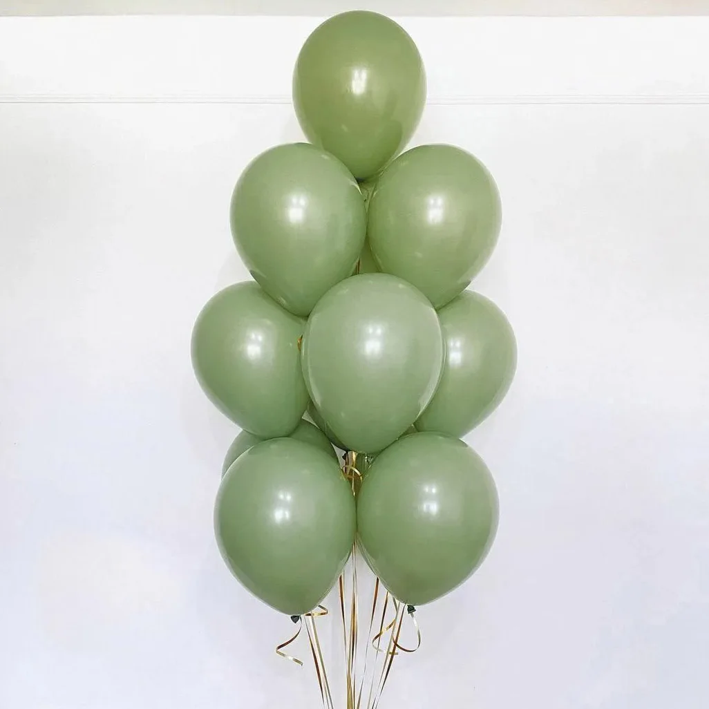 40pcs 10inch Avocado Green Skin Color Latex Balloons Baby Shower Wedding Decoration Metallic Gold Globos Birthday Party Supplies